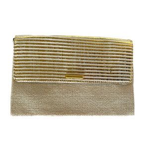 Stella & Dot Gold and White Clutch